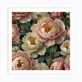 Peony Wallpaper 1 Art Print