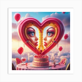 Heart Balloons Art Print