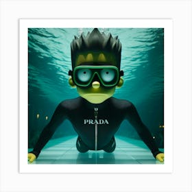 Simpsons Underwater Art Print