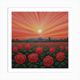 Sunset Roses 2 Art Print