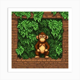 Monkey In The Jungle Art Print