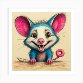 Mouse With A Donut Art Print