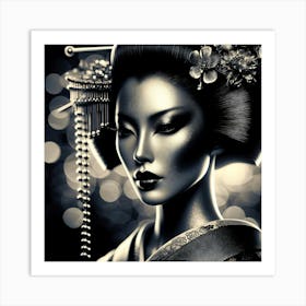 Geisha Creative Illustration Artwork 25 Art Print