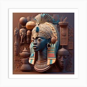 Egyptian art Head Art Print