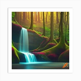 Craiyon 220052 Coca Cola Waterfall In Magical Forest Art Print