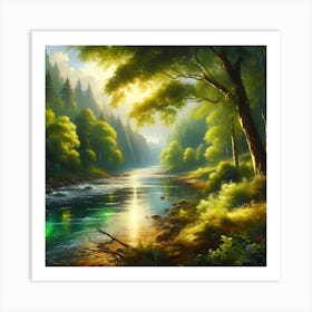 River In The Forest 2 Art Print