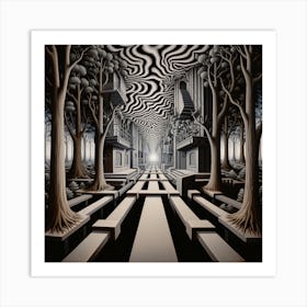 Hallucination. Hypnotic Optical Illusion Art Print