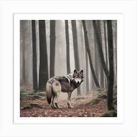 Wolf In The Forest 7 Art Print