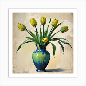 Green Tulips Hallway Art Print (6) Art Print