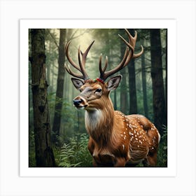 Deer In The Forest 15 Art Print