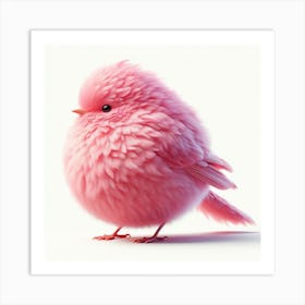 Fluffy pink bird 2 Art Print