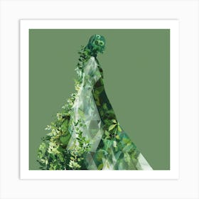 Woman In A Green Dress 8 Art Print