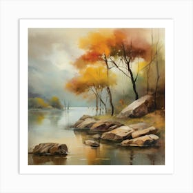 Autumn By The River 1 Art Print