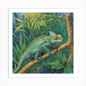 The Colorful Chameleon in its Element Art Print