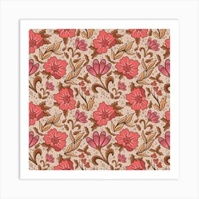 Pink Floral Pattern Art Print