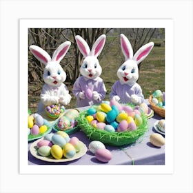 Easter Bunnies Art Print