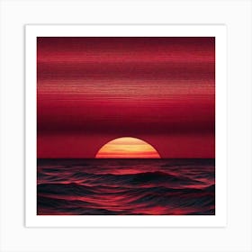 Sunset Over The Ocean 37 Art Print