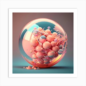 Bubbles In A Sphere Art Print