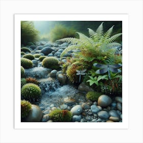 Stream In The Forest Art Print