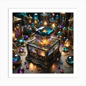 Magic Box With Jewels Art Print