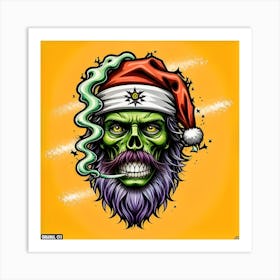 Santa Claus Skull Art Print