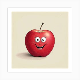 Red Apple Illustration Art Print