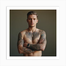 Tattooed Man Art Print