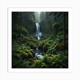 Waterfall In The Forest 3 Art Print