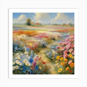 Bloemenzee Dutch For Sea Of Flowers Fields Of Flowers In A Dreamlike State With Swirling 11 Art Print