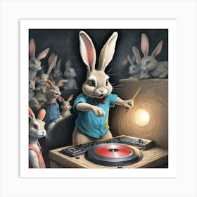 Rabbit Dj 4 Art Print