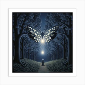 Moth In The Forest Art Print