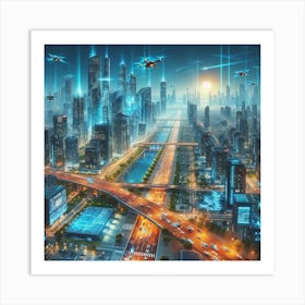 Futuristic Cityscape 254 Art Print