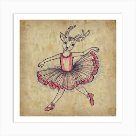 Deer Ballerina 8 Art Print