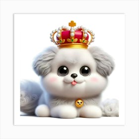 Dog With Crown Art Print