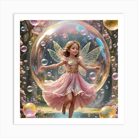 The girl in the bubble Art Print