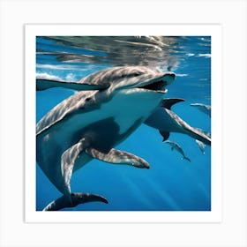 Dolphins In The Water Art Print