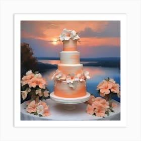 Sunset Wedding Cake Art Print