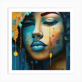 Blue Eyed Woman 1 Art Print