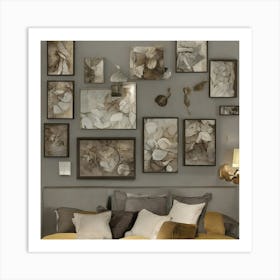 Bedroom With Framed Pictures 4 Art Print