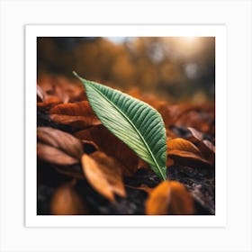 Autumn Leaf On The Ground Art Print