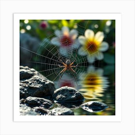 Spider Near Water Art Print