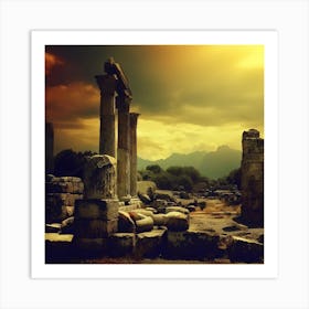 Sunset At Ephesus Art Print