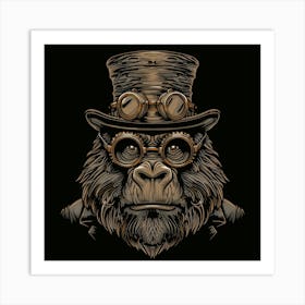 Steampunk Gorilla 4 Art Print