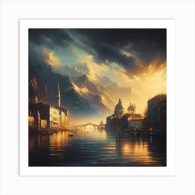 Venice At Sunset Art Print