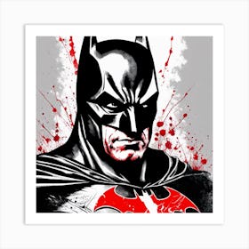 Batman Portrait Ink Painting (33) Art Print
