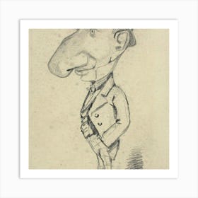 Caricature Of A Man Art Print