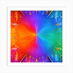 Rainbow Rays Of Light 1 Art Print