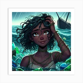 Shipwrecked Woman Art Print