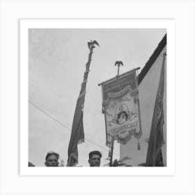 Untitled Photo, Possibly Related To In Front Of The Church During The Festival Of The Holy Ghost, Portuguese American Art Print