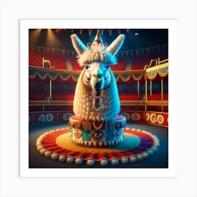 Ringmaster Big Top Circus Llama Art Print